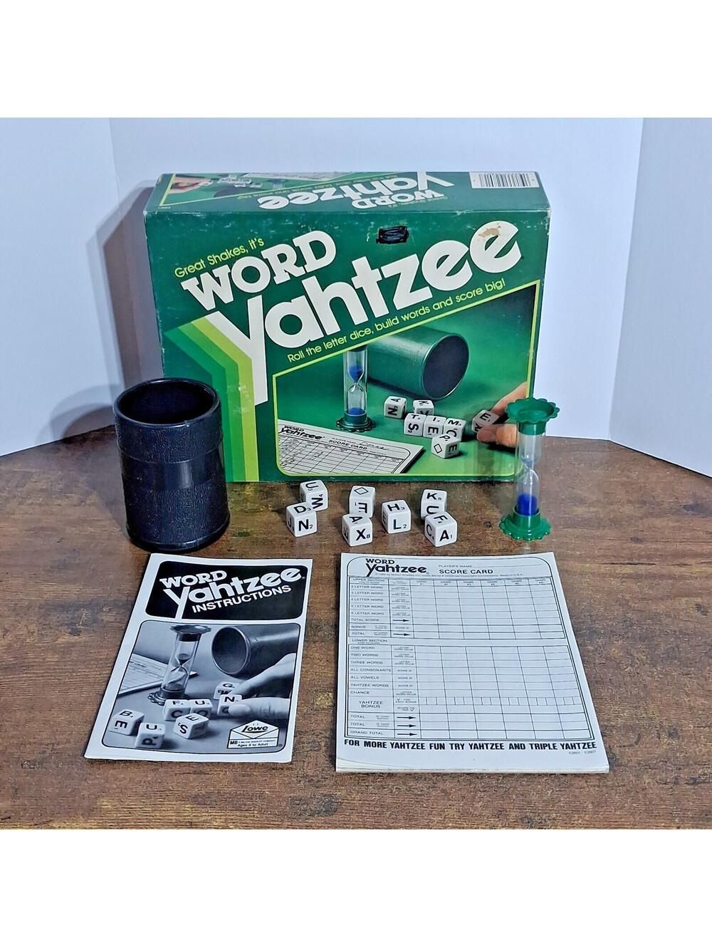Vintage Word Yahtzee Dice Game, Complete, Milton Bradley, 1982